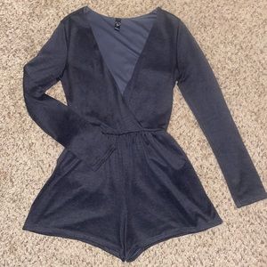 Grey Knit Longsleeve Romper